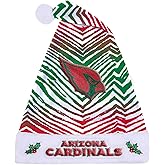 Zubaz NFL Colorful Embroidered Santa Hat for Men and Women, One Size