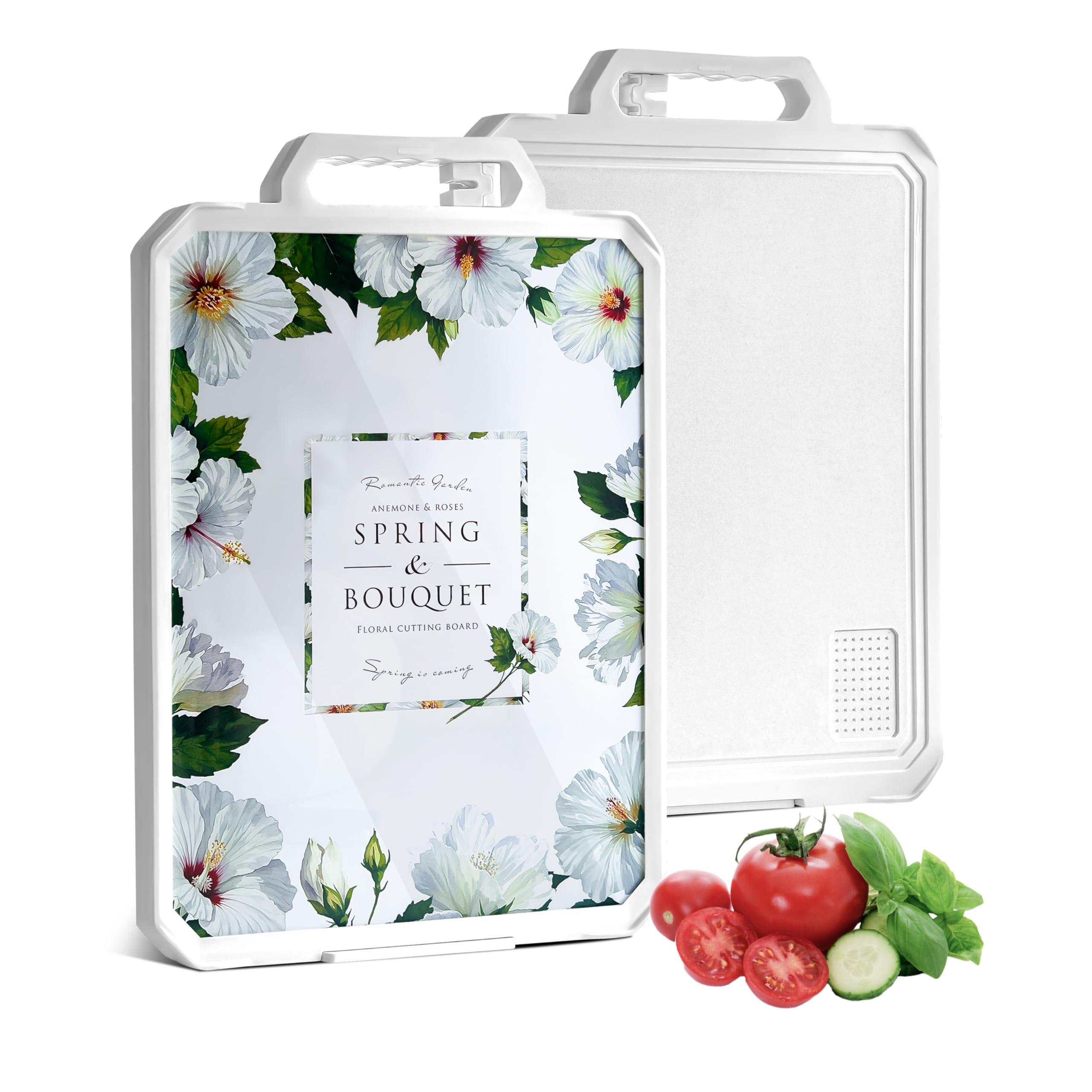 Photo 1 of 2-in-1Tempered Glass Cutting Board for Kitchen Standable Tempered Glass for Kitchen Counter + Food-Grade PP | Built-in Knife Sharpener & Anti-Spill Groove | Non-Slip, Easy to Clean 17”×12”