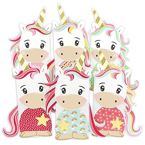 DIY Einhorn Geschenktüten Set - Mitgebsel für Kindergeburtstag - zum selber Basteln und Befüllen - von Papierdrachen