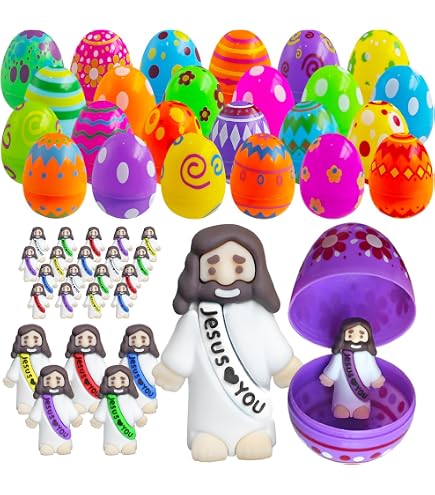 JOYIN 24 œufs De Pâques Pré-remplis De Squishies Mochi – Jouets Kawaii Anti-stress Pour Chasse Aux œufs De Pâques