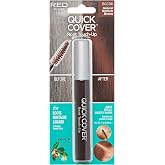 RED by KISS Quick Cover Root Touch Up Rescue (Natural Medium Brown) Mascara Natural Water-Resistant Temporary Gray Concealer Cover Up Brush for Hair Mustache &amp; Beard, Formulated with Jojoba Oil