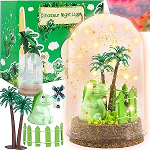 Ouddy Dinosaur Night Light, Dinosaur Toys for Kids DIY Creative Bedroom Home Nightlight Dinosaur Light Decoration Arts and Crafts Make Dreams with Your Own Dinosaur