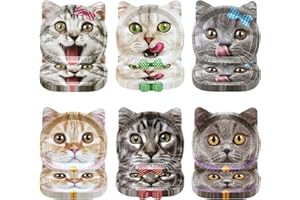 APUXXJUPA 60 Pcs Real Cat Birthday Party Paper Plates, Cute Cat Pattern Plates for Pet Birthday Decorations Cat Theme Party S