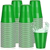 Pickmesh 50 Pack 12 oz Plastic Cups Valentine Disposable Cup Bulk for Valentine's Day Wedding Birthday Baby Shower New Year's Day Halloween and Festive Celebration Party Supplies(Green)