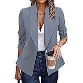 Tralilbee Women's Blazers Long Sleeve Open Front Work Office Suit Jackets Blazer S-XL