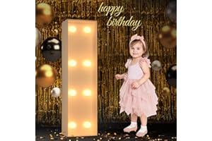 MIXIFOX Marquee Light Up Letters, 3FT Large Light Up Letters for Party, Marquee Numbers, Mosaic Balloon Frame, Cardboard Letters for Birthday Wedding Engagement Party Backdrop Decorations, Letter I