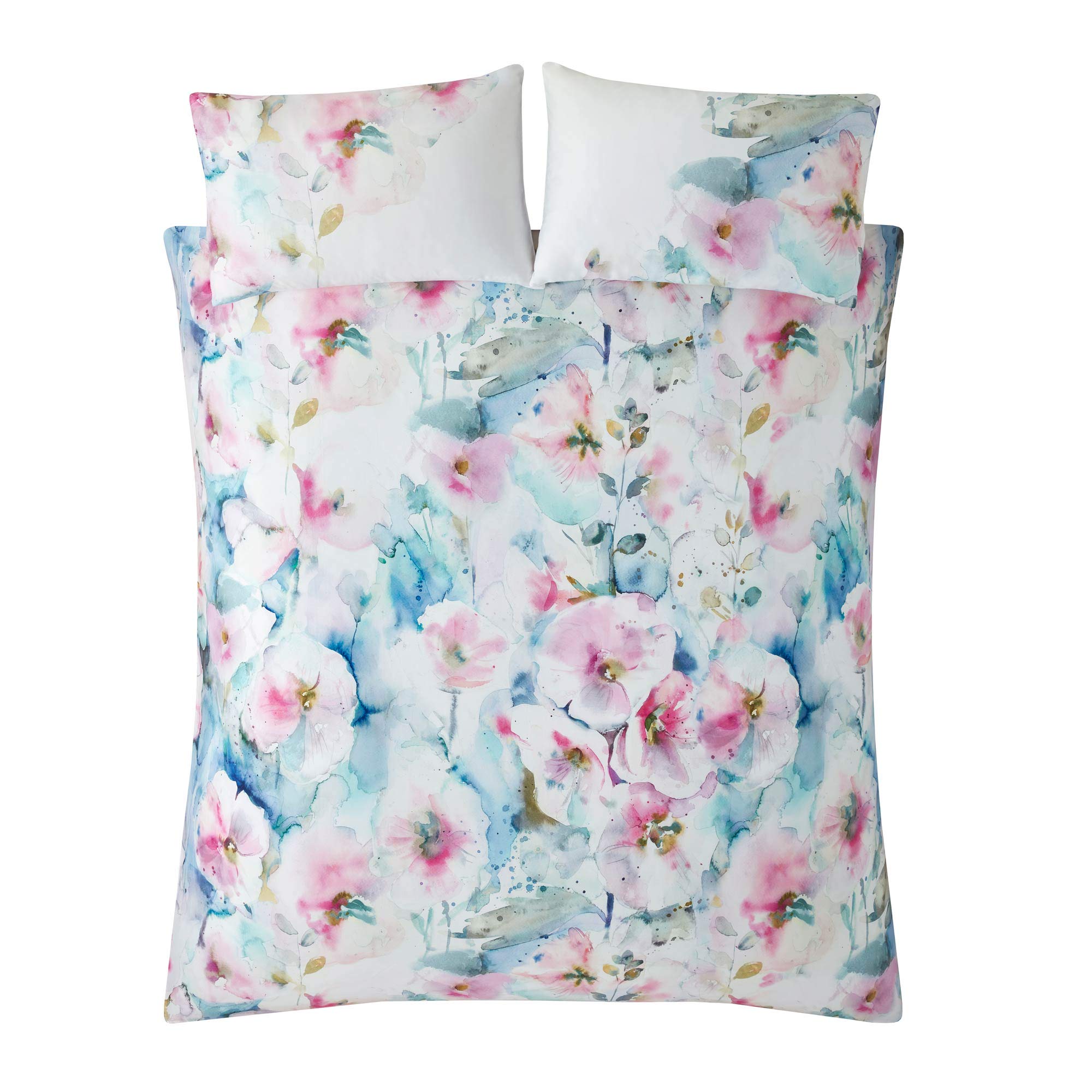 Voyage Maison Isabella Spring Floral Multi Duvet Cover Set 100% Cotton Sateen (King Size Duvet Cover Set: 230cm x 220cm)