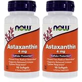 NOW Foods Astaxanthin 4mg 90 Softgels (Cellular Protection) (Pack of 2)