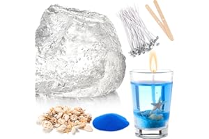 MTLEE 2 Lb Gel Wax for Candle Making DIY Sets, Jelly Wax Melts Clear Candle Wax with Seashells Starfish and Candle Wick and Wooden Candle Wick Centering Device for Candle Making