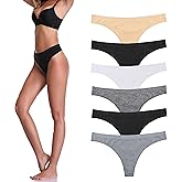 Imakokoni Seamless Thongs for Women No Show 6 Pack Women's Nylon Spandex Thong Underwear