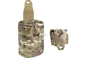 IDOGEAR SPORTS Tactical Molle Dump Pouch Foldable Mag-Net Drawstring Recycle Pouch Recovery Tool Pack for Molle Belt Tactical