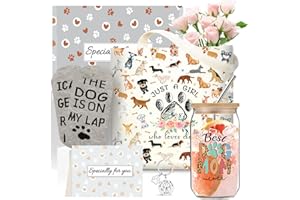 Dog Mom Gifts for Women, 16OZ Glass Cup Unique Christmas Gifts Idea Box Set with Socks for Dog Lovers,