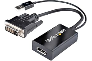 StarTech.com DVI to DisplayPort Adapter with USB Power - DVI-D to DP Video Adapter - DVI to Display