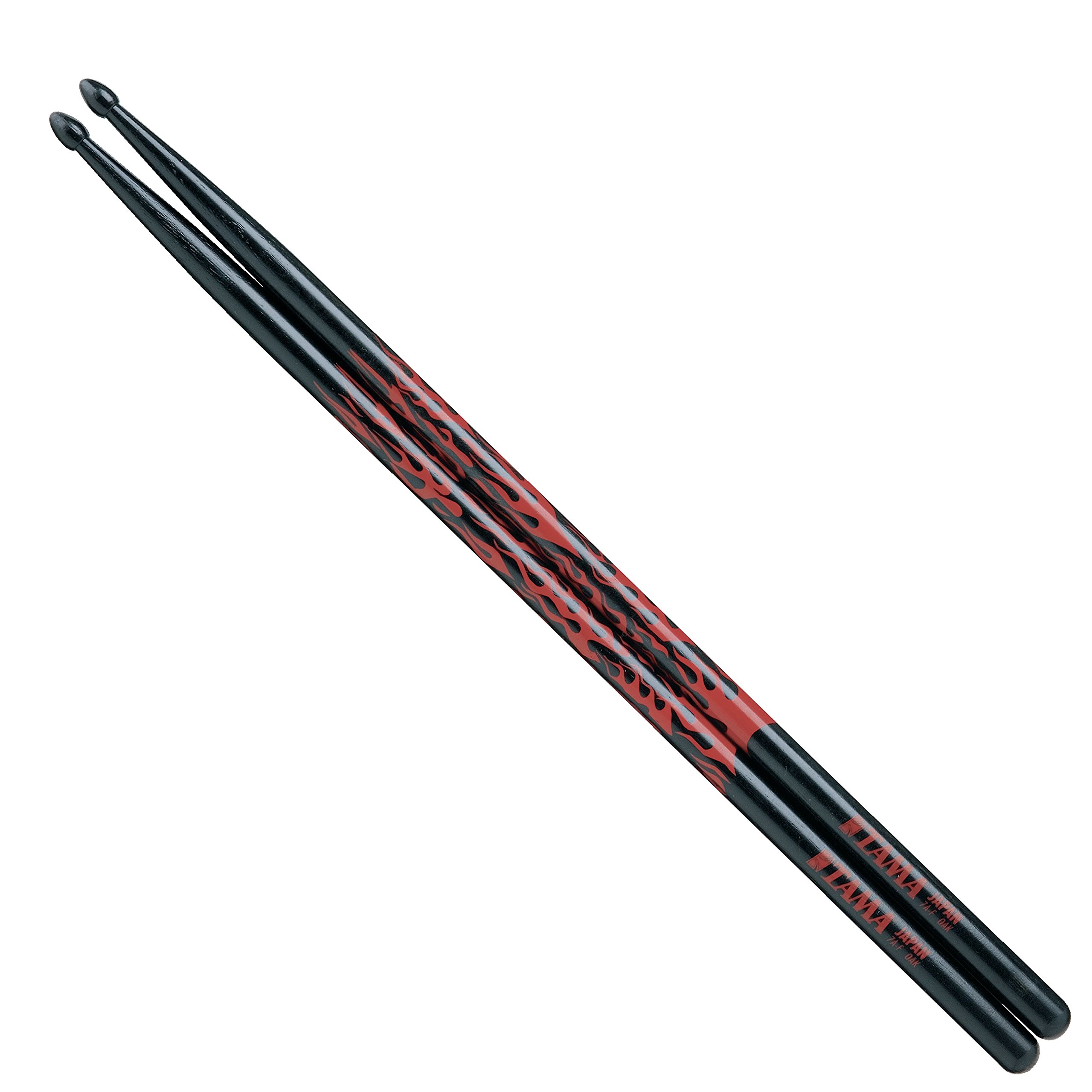 Tama 5B-F-BR Design Series Drumsticks Japanese Oak Rhythmic Fire – Black & Red