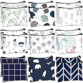 Silkfly 18 Pcs Small Canvas Coin Purse Cute Change Purse for Girls Zipper Mini Coin Pouch Bag Kids Tiny Pouch for Women Keychain Key Holder, 9 Styles