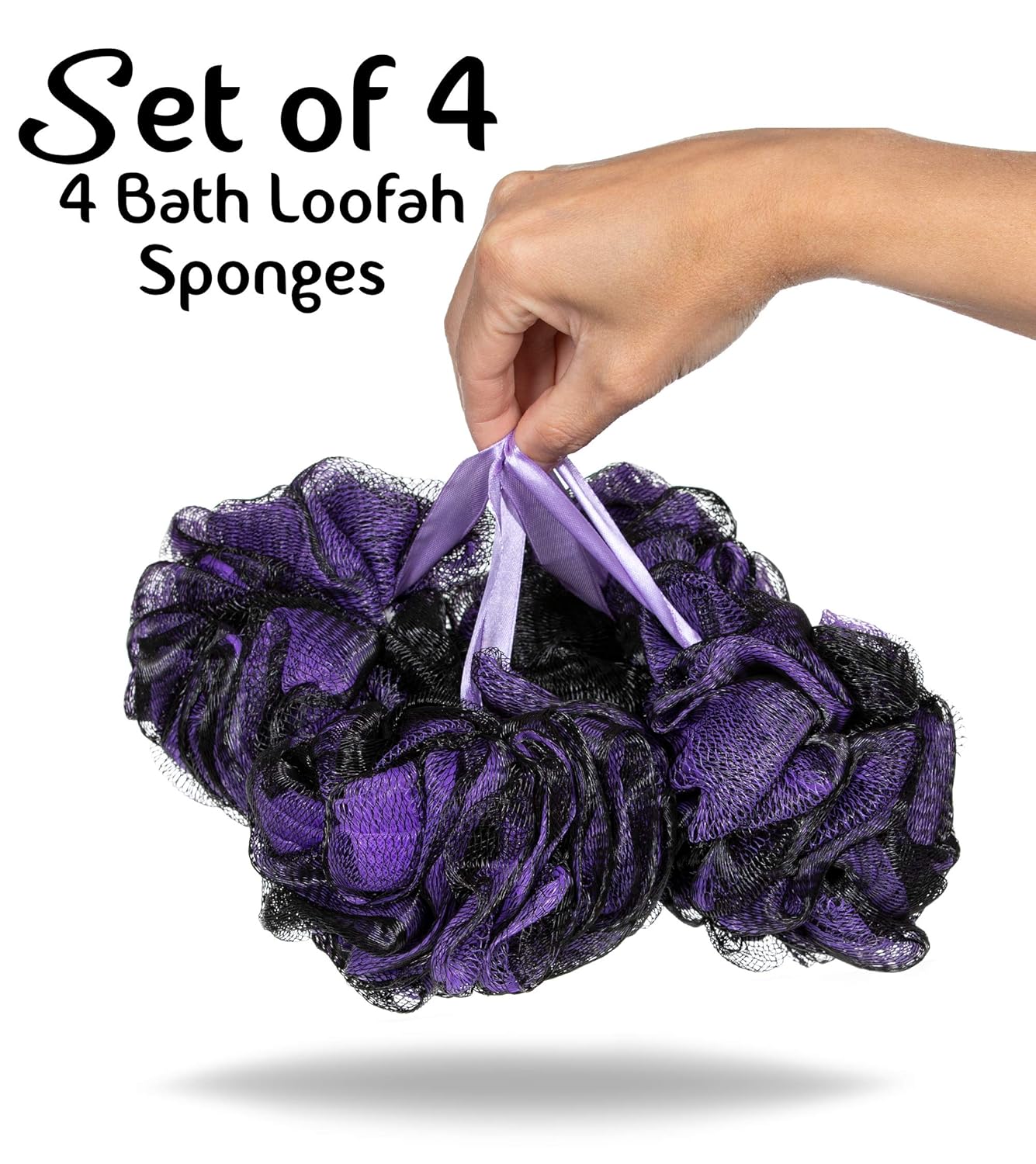 Opaz Bath Shower Sponge Loofah Skin care kit Body scrubber pouf exfoliator large ball scruber Set of 4: Beauty