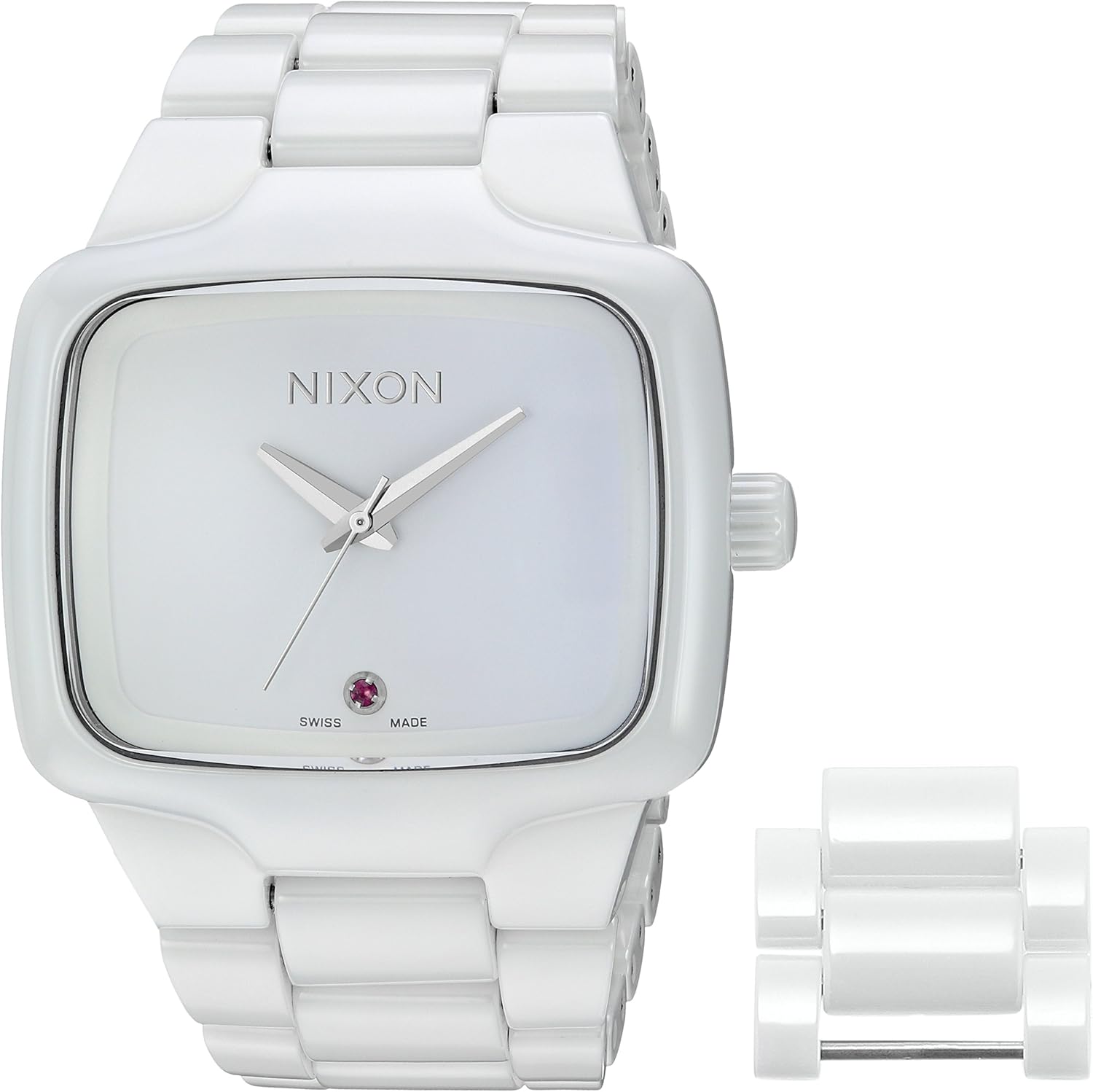 Nixon Men's A145126 Player Automatic White Dial Ceramic Watch Nixon