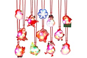 GAVOYEAT Christmas Party Favors for Kids Christmas Light Up Necklace 15Pcs Led Glowing Party Favor Flashing Necklace Christmas Stocking Stuffers Ornaments Decorations