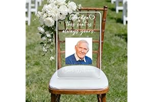 Personalized Wedding Memorial Chair Sign – Custom Reserved in Heaven Plaque, Save a Seat in Memory Acrylic Sign