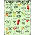 Classic Cocktail Recipes Small Size Metal Sign 8" x 6" (og 2015)