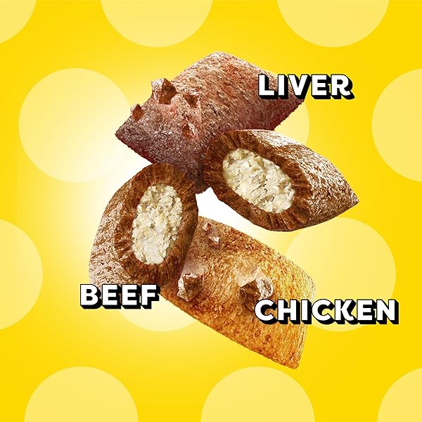 TEMPTATIONS MIXUPS CRUNCHY AND SOFT CAT TREATS TASTY HUMAN CHICKEN, LIVER, BEEF FLAVORS, 16 OZ. TUB