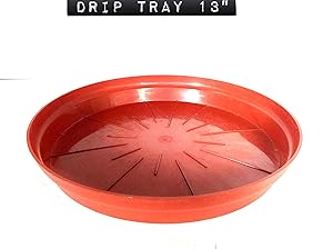 Malhotra Plastic 110036 Plastic Drip Tray Set 13(16-Number, Terracotta, 6-Pieces)