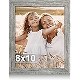 Hongkee 8x10 Picture Frame, Made of Real Glass and Wooden Frame, Horizontal and Vertical Display for Wall or Tabletop (Grey, 1 Pack)