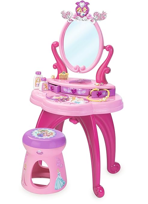 title=Smoby 7600024232- Disney Princess Specchiera 2 in 1 con Sgabello