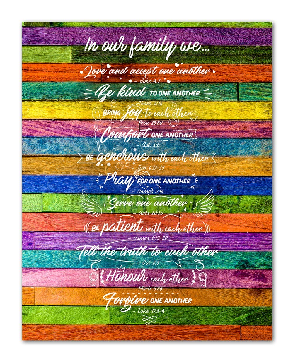 Amazon Com In Our Family We Christian Family Wall Art Unframed 11 X 14 Bible Verse Print Makes A Great Gift For Family And Friends Handmade