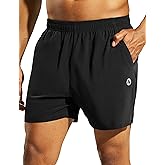 Nepest Men's 5’’ Athletic Running Shorts with Pockets, Lightweight Quick Dry Gym Workout Training No Liner Shorts