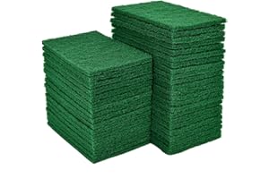 YoleShy 20 PCS Scouring Pad, Dish Scrubber Scouring Pads, 4.5 x 6 inch Green Reusable Household Scrub Pads for Dishes, Kitchen Scrubbers & Metal Grills