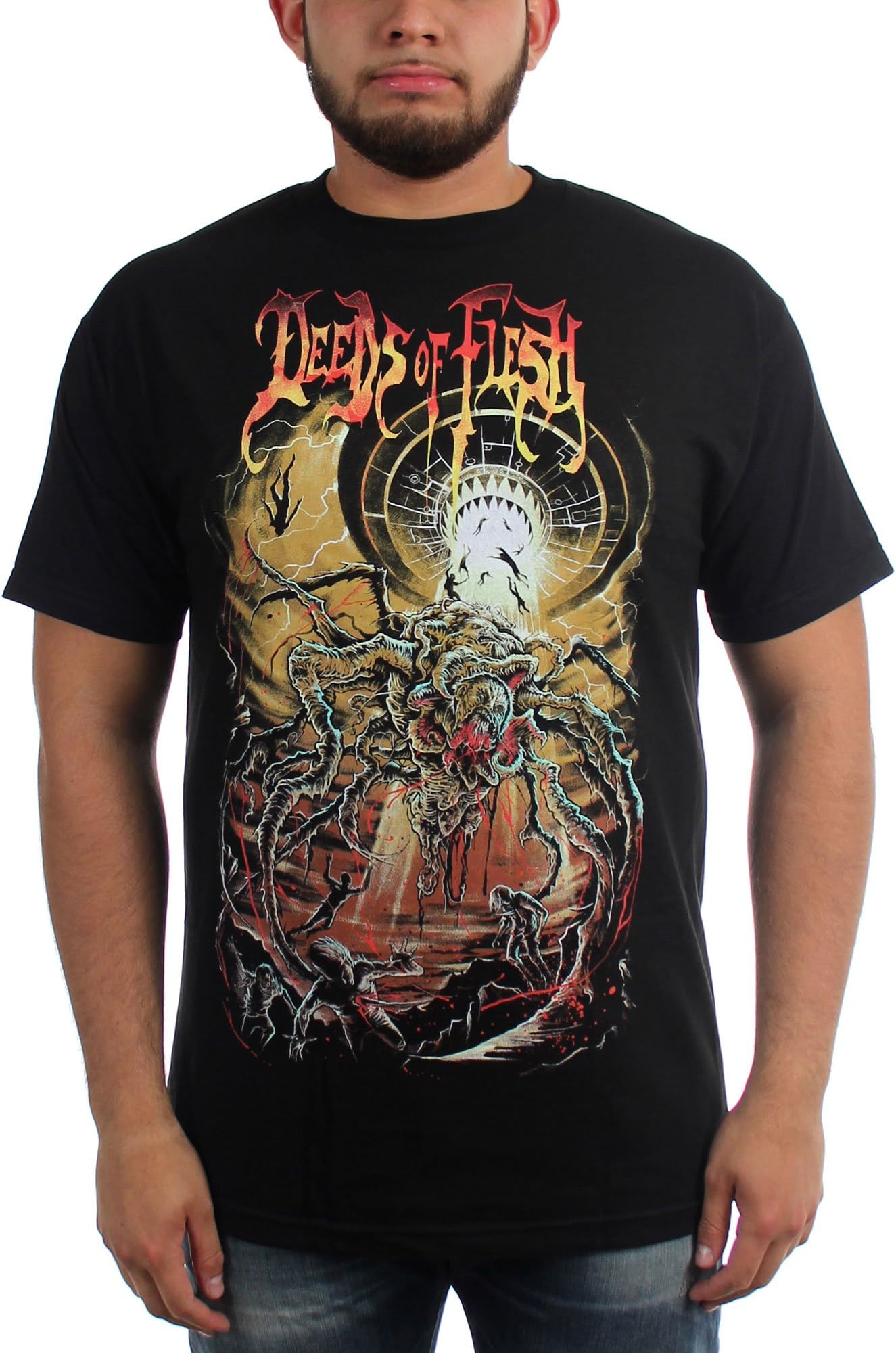 Deeds of Flesh - Mens Virvum Juggernaut T-Shirt, Size: Large, Color: Black