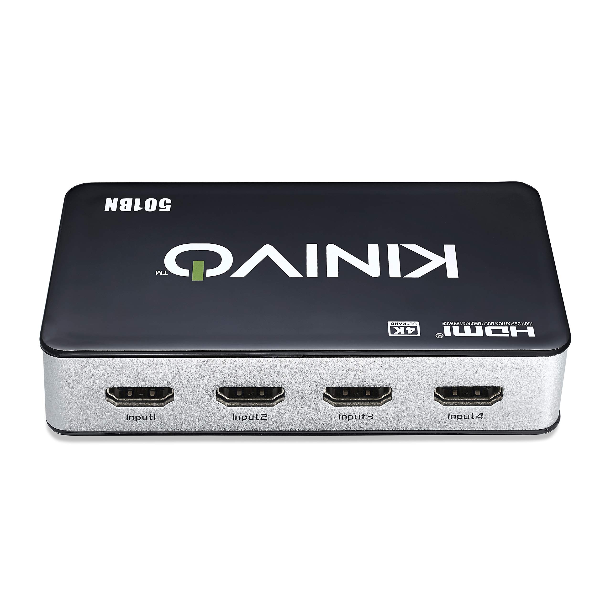 Kinivo HDMI Switch 4K HDR 501BN (5 in 1 Out, 4K 30Hz HDR, HDMI 2.0, High Speed 18Gbps, IR Remote, HDCP) - Compatible with Roku, PS5, Xbox, Apple TV, Nintendo Switch, Cable Box