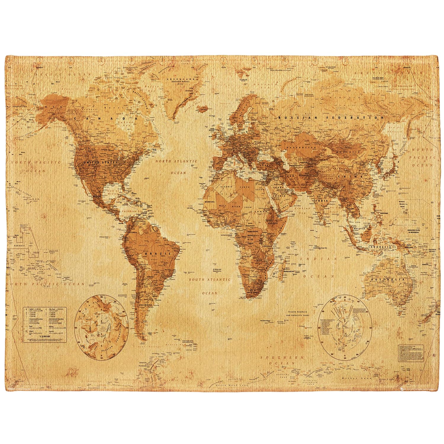 YISUMEI Blanket 150 x 200 cm Cuddly Blankets Soft Flannel Soft Fleece Blanket Bed Throw World Map