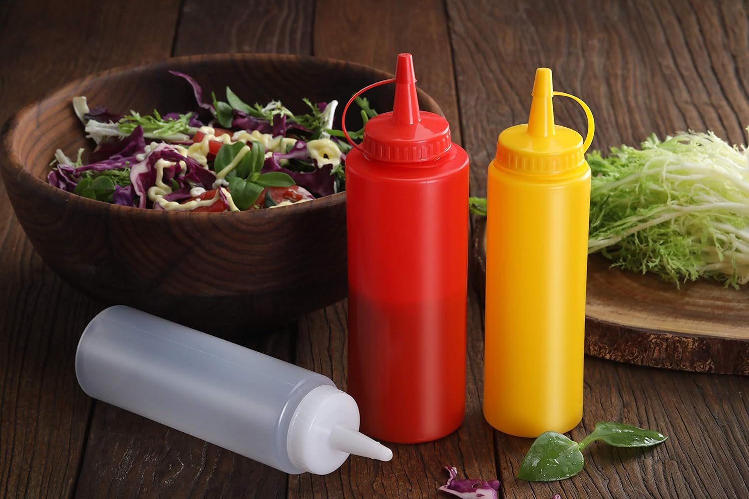 New Star Foodservice 26115 Squeeze Bottles, Plastic, 8 oz, Clear, Pack of 6: Food Dispensers: Kitchen & Dining