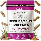 Primal Beef Organ Supplement for Women, Grass-Fed Ancestral Superfood Supplement with Uterus & Liver for Hormone Balance & Queen Energy - 60 Day Supply
