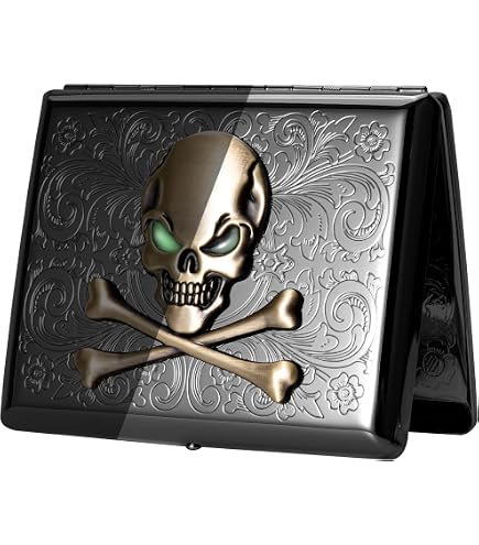 coffin shaped cigarette case Amazon.com: Eclipse Raised Biker Designs Crushpoof Metal Coffin Shaped  Cigarette Case, 100s, 3101COF-1 (Purple Single Skull) : Health & Household