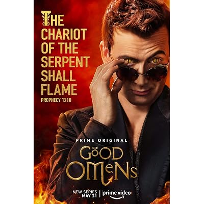 GZSGWLI Good Omens Poster Neil Gaiman Terry Pratchett TV Series Art Print 12x18inch Silk