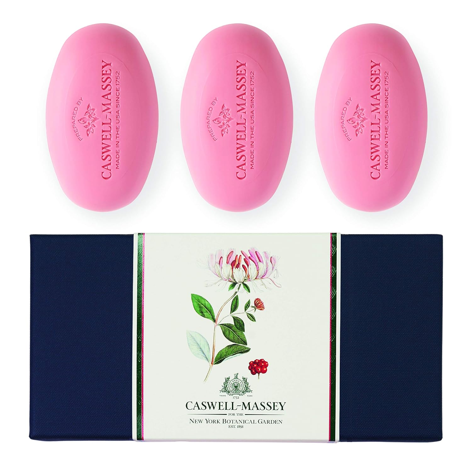 Caswell-Massey Honeysuckle-scented Women's Bar Soap Set - Set of Three Soap Bars, 3.25 oz each Triple Milled Luxury Bath Soap - Made in USA : Beauty