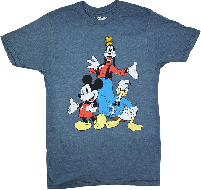 Disney Trio Mickey Donald Goofy Men's TShirt Small Amazon.es Ropa y