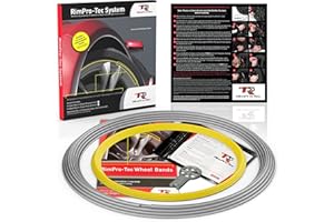 TR RIMPRO-TEC Rimpro-Tec Wheel Bands - Best Rim Protectors for Car and Light Trucks - Silver Track/Yellow Pinstripe - Fits 12" to 22” Wheels - Set of 4