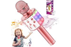 Karaoke Microphone, Kids Microphone, Bluetooth Microphone Wireless, Microphone for Kids, Karaoke Mic for Singing, Portable Ka