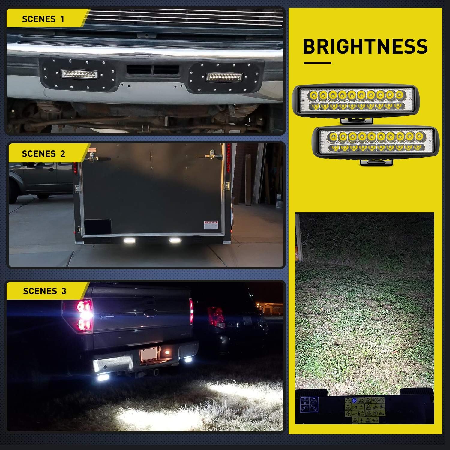 Nilight 15031S-B 2PCS 60W Spot Bar 3000LM Driving Fog Led Off Road Lights for Trucks Jeep UTV ATV Marine Boat,2 Years Warranty: Automotive