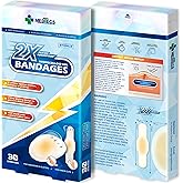 Medtecs Hydrocolloid Gel Bandage, Ellipse 20ct + Strip 10ct, Long-Lasting,Waterproof Adhesive for First Aid,Advanced Cushion 