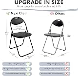 Nyxi Set of 2 Folding Chairs Padded Faux Leather Home Office Black view 2