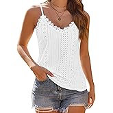 HOTOUCH Camisole for Women V Neck Spaghetti Strap Tank Tops Sleeveless Blouses Loose Fit