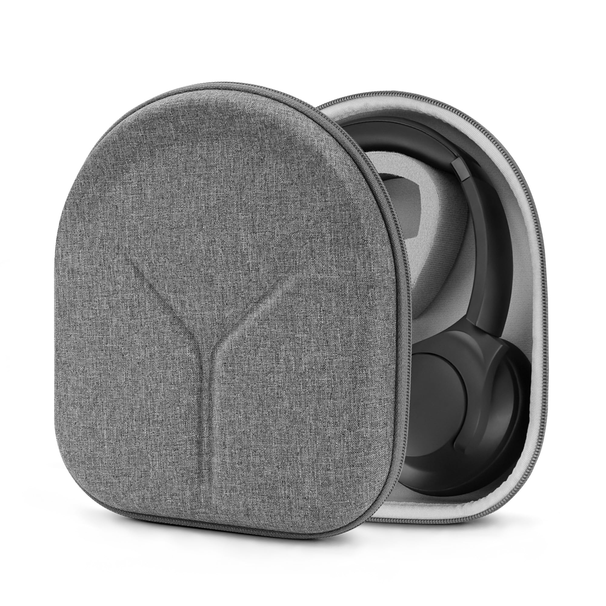 Geekria Shield Headphones Case Compatible with Anker Soundcore Q11i, Life Q20, Life Q30, Space Q45, Replacement Protective Hard Shell Travel Carrying Bag with Cable Storage (Light Grey) — image 1