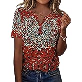 Zeagoo Shirts for Women Casual Short Sleeve Floral Blouses Summer Top Business Work Clothes