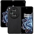 Suzii for One Plus Open Case Leather,PU Leather Hard PC Shell Ultra Thin Slim Durable Protective Phone Cover for Oneplus Open Leather Case (Black)
