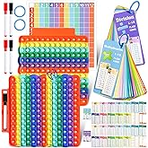 Multiplication Flash Cards + Division Flash Cards + Math Board, Math Flash Cards & Chart, Times Table Manipulatives for Preschoolers 3rd,4th,5th,6th Grade